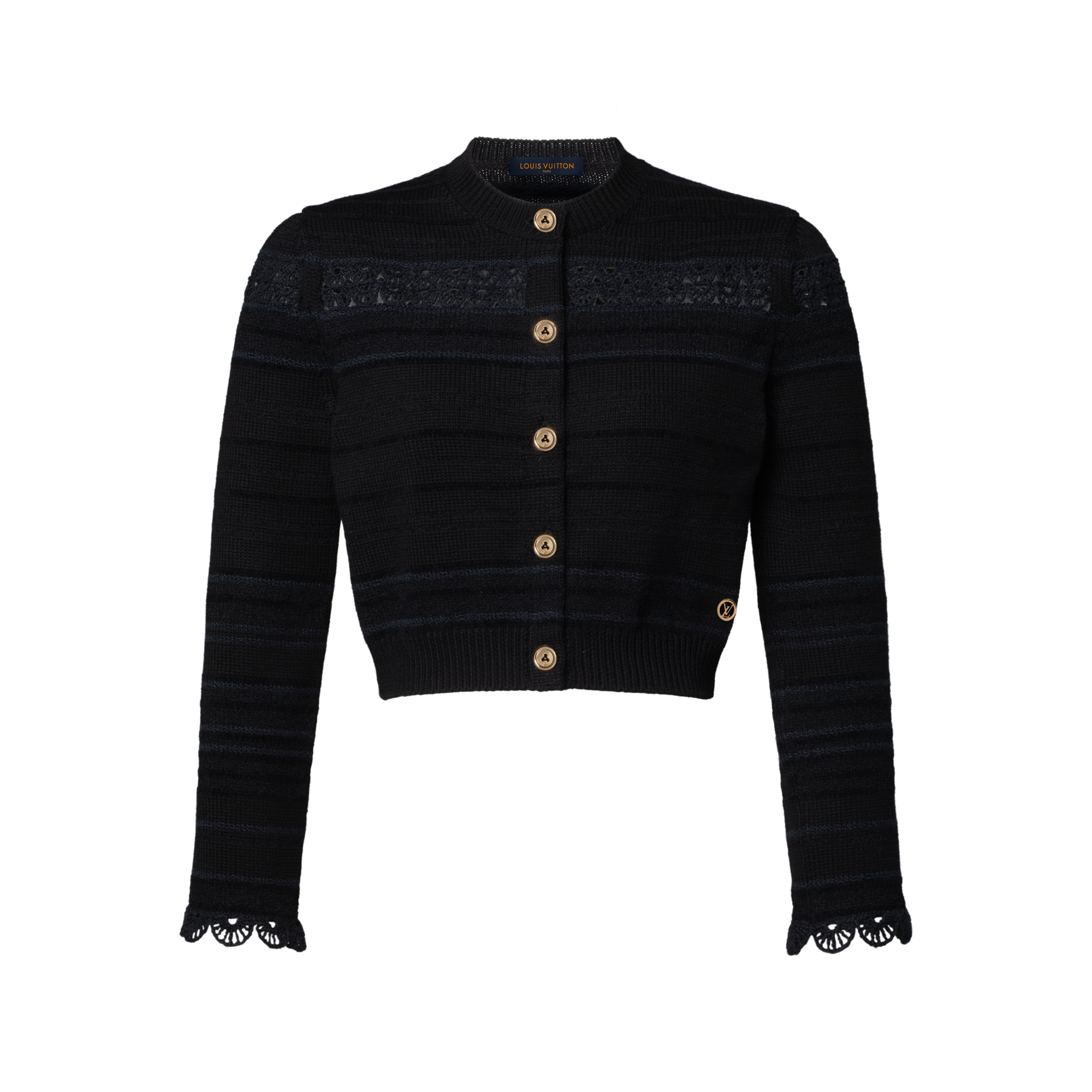 Lace Insert Knit Cardigan - Women - Ready-to-Wear | LOUIS VUITTON ®